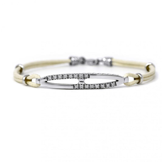 Bracciale uomo con Diamanti e Cordoncino CT 0.20