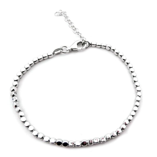 Bracciali in argento a cubetti colorati