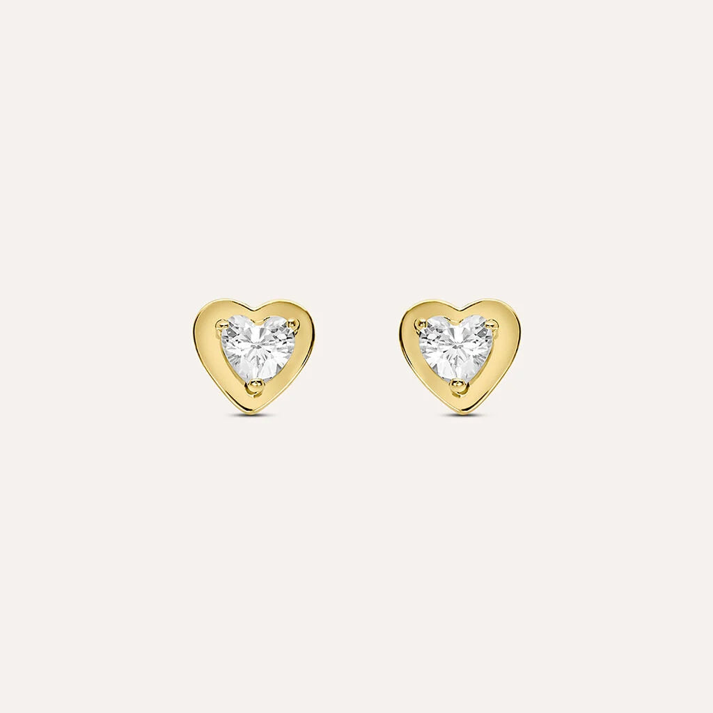 Orecchini Lobo Bon Ton Oro Giallo Cubic Zirconia