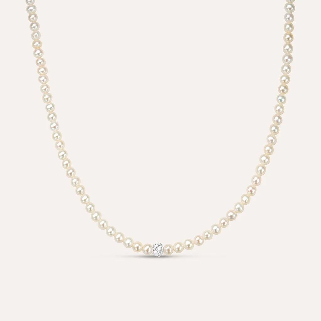 Collana Gabrielle Oro Bianco Perla D'Acqua Dolce Stroili Ref. 1413457