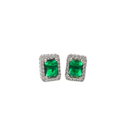 Orecchini in Argento 925 con Zirconi – Verde Smeraldo