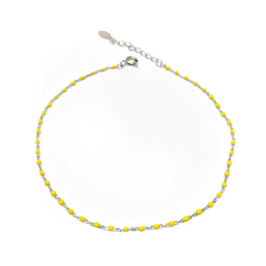 Cavigliere in argento con palline colorate