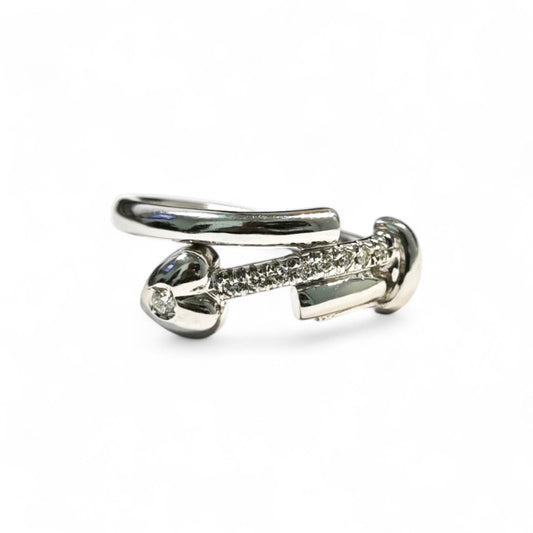 Anello Stilizzato con Diamanti CT 0.11