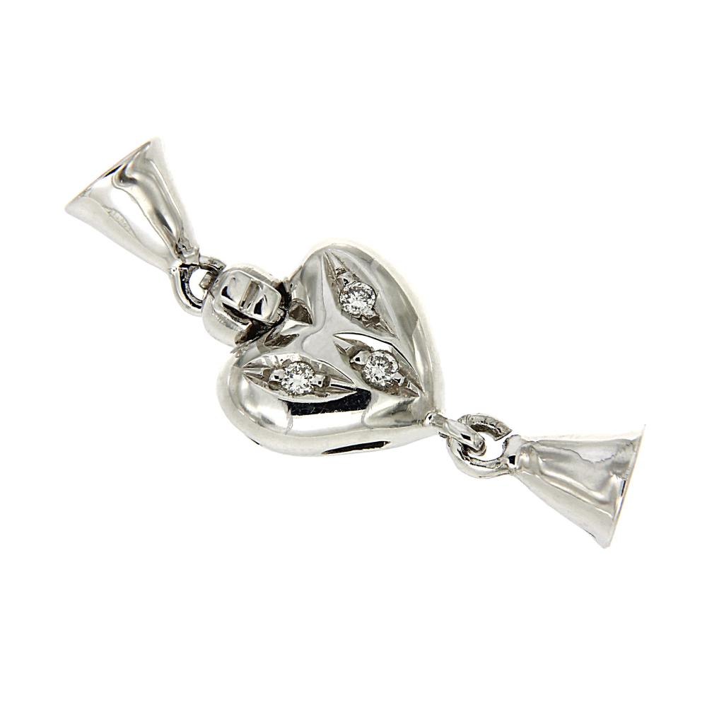 Chiusura in Oro Bianco con Diamanti CT 0.06