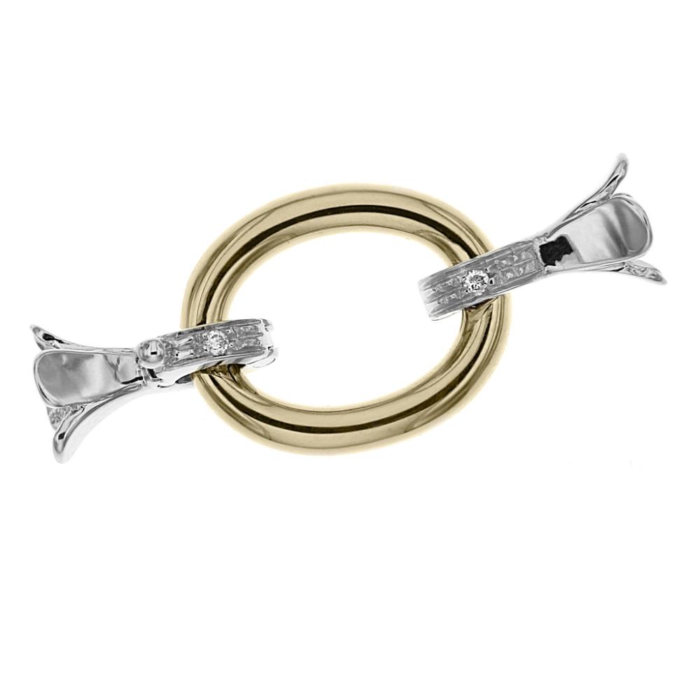 Chiusura in Oro Rosa e Bianco con Diamanti CT 0.02