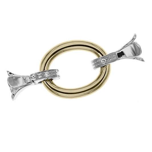 Chiusura in Oro Rosa e Bianco con Diamanti CT 0.02