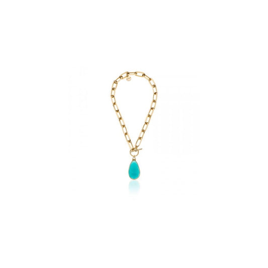 Collana dorata con cristallo turchese Unoaerre ref.2037