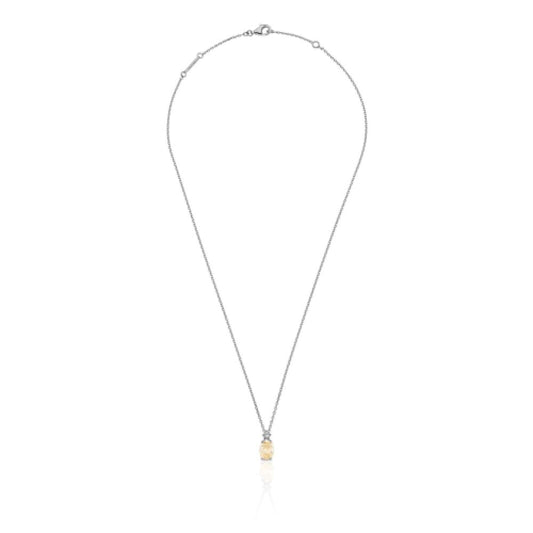 Collana in argento con pendente zircone taglio ovale color Citrino UNOAERRE 6130