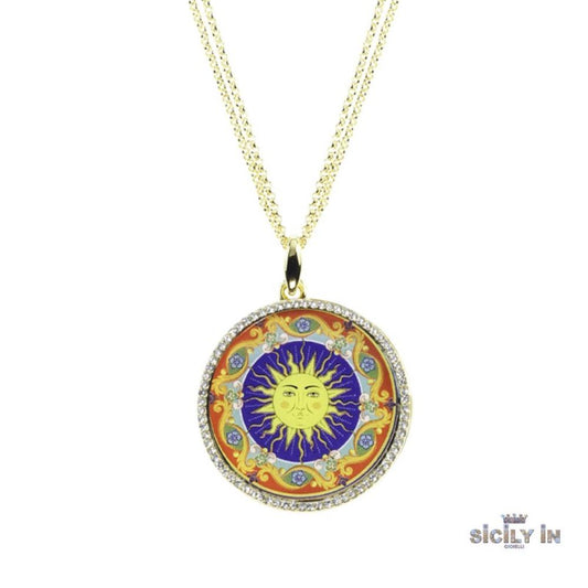 COLLANA IN METALLO ANALLERGICO CON 1 CHARM IL SOLE - CL133