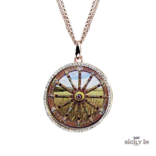 COLLANA IN METALLO ANALLERGICO CON 1 CHARM LA RUOTA - CL129