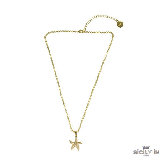 COLLANA IN METALLO ANALLERGICO CON 1 CHARM STELLA MARINA - CL124G