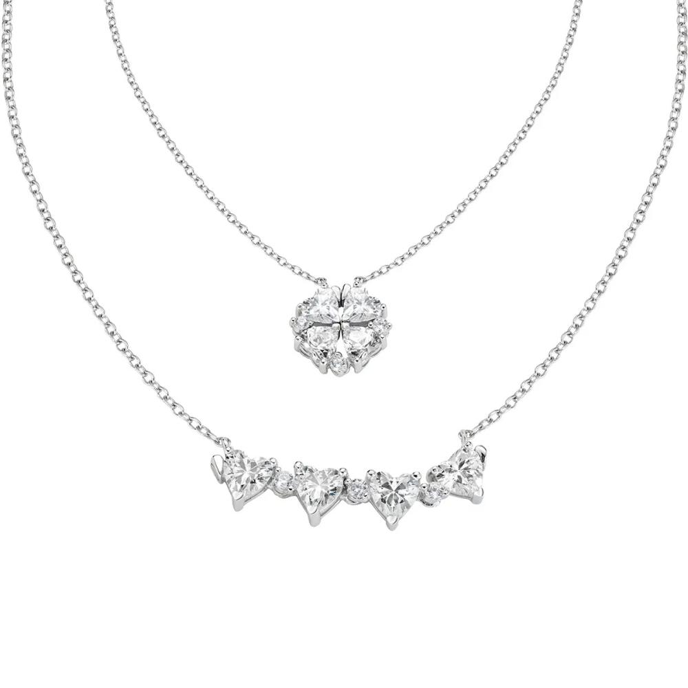 Collana Quadricuore Magnetico Bianco Amen CLPMHBB