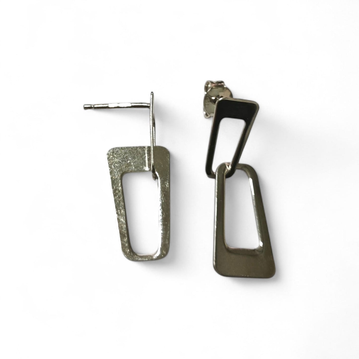 Orecchini Pendenti Rettangolari in Argento
