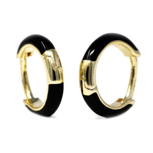 Orecchini cerchio dorati smaltati