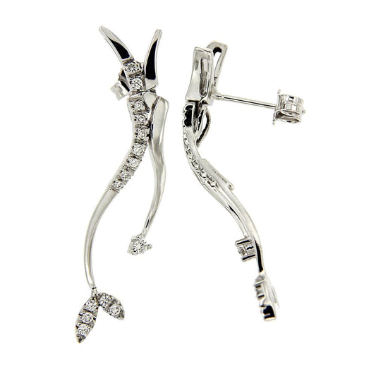 Orecchini Pendenti in Oro Bianco e Diamanti CT 0.40