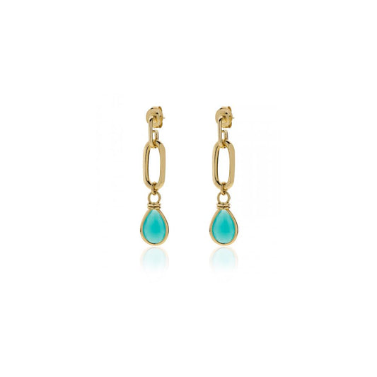 Orecchini con pendente a goccia e cristallo turchese Unoaerre ref.2038