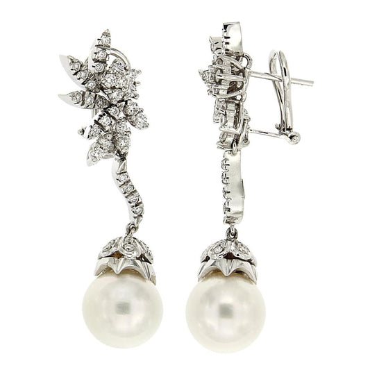 Orecchini con Perle South Sea e Diamanti CT 1.74 VVS/IF F