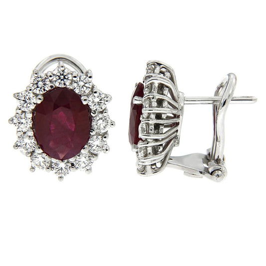 Orecchini con Rubini CT 3.40 e Diamanti CT 1.44