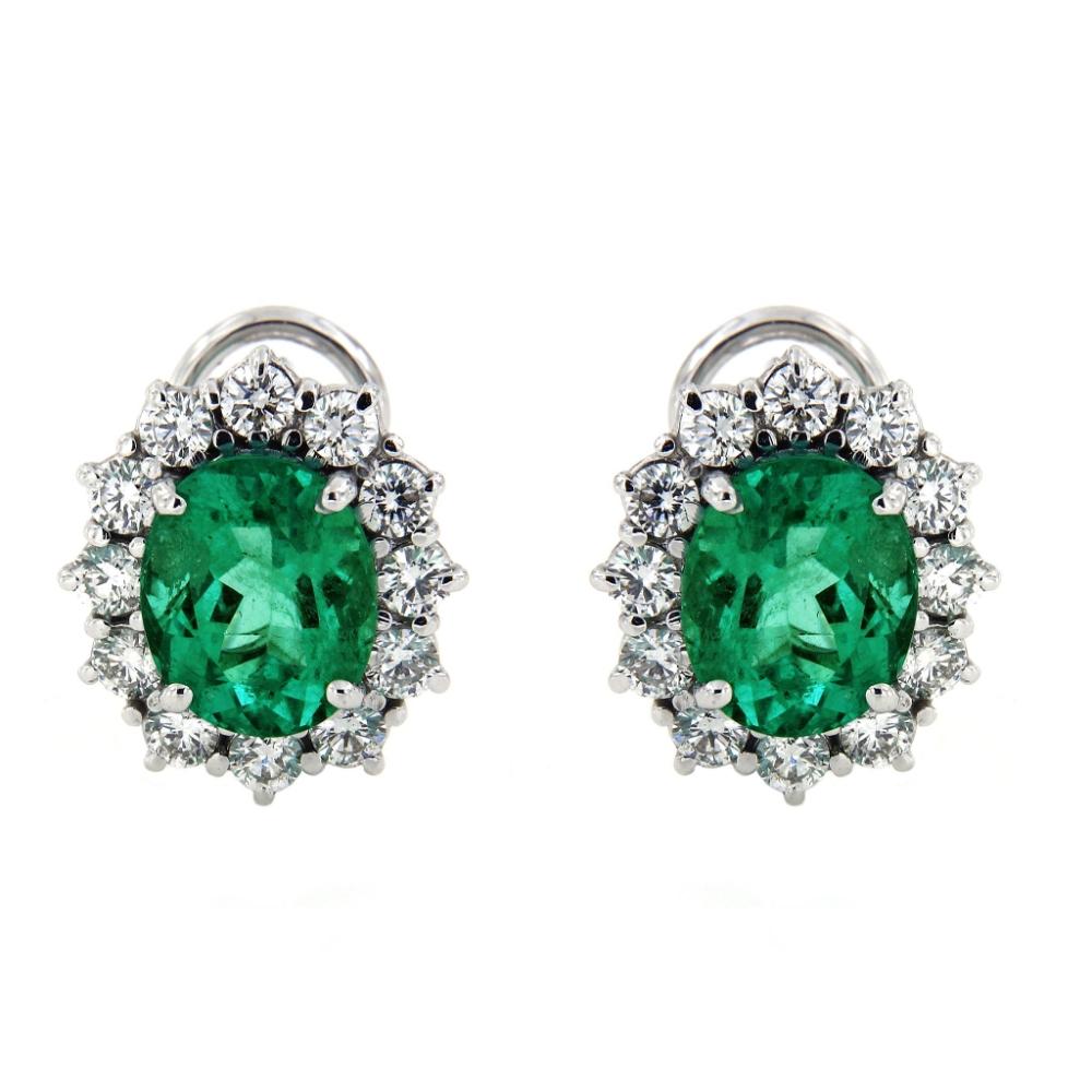 Orecchini con Smeraldi CT 4.31  e Diamanti CT 1.20
