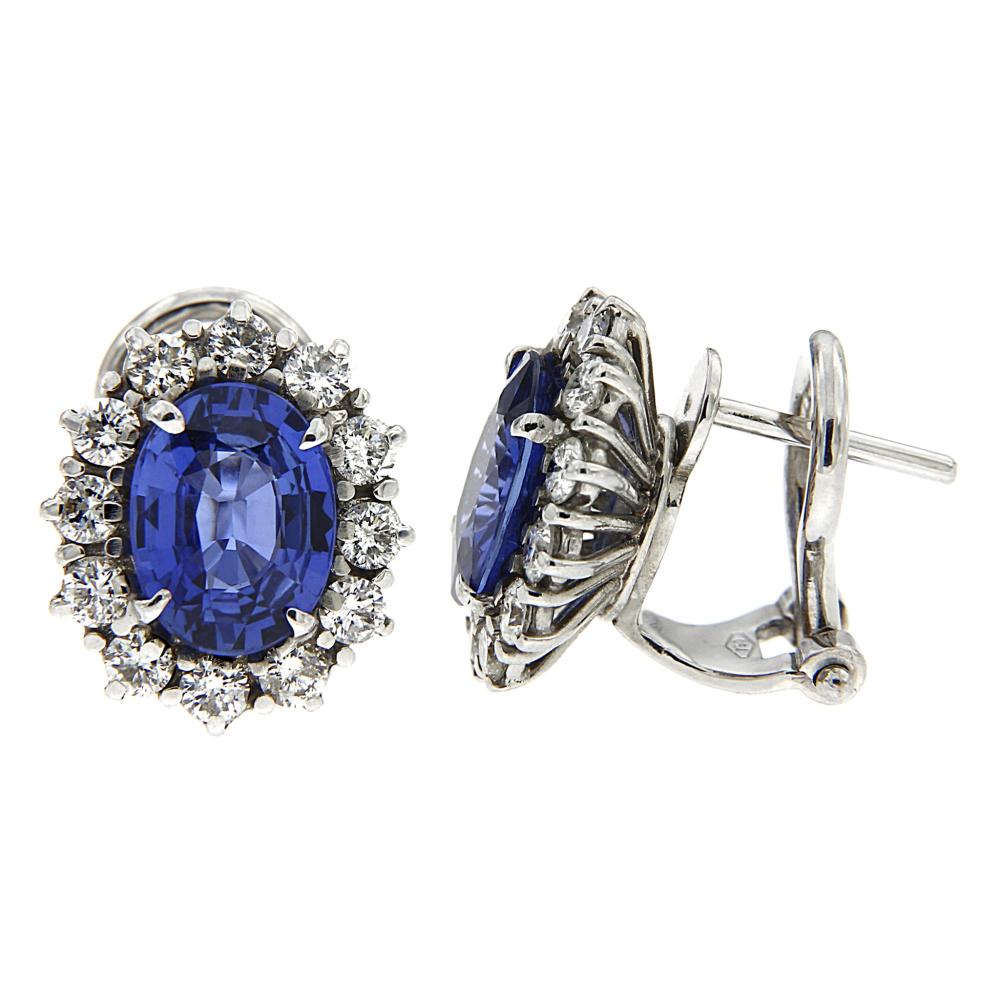Orecchini con Zaffiri CT 2.90 e Diamanti CT 0.84