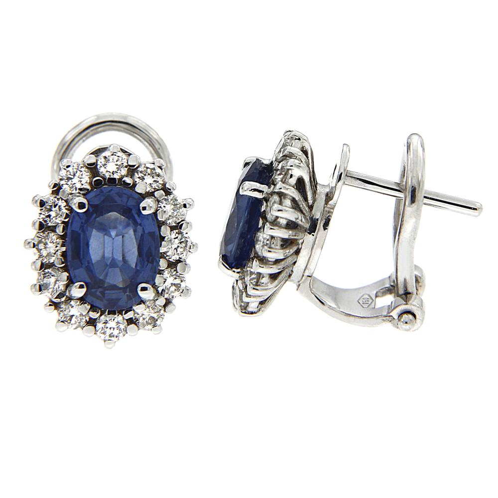 Orecchini con Zaffiri CT 1.98 e Diamanti CT 0.52
