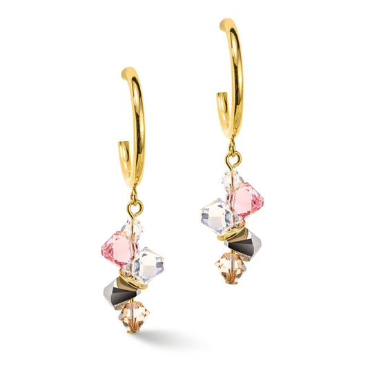 Orecchini dancing crystals oro rosa chiaro