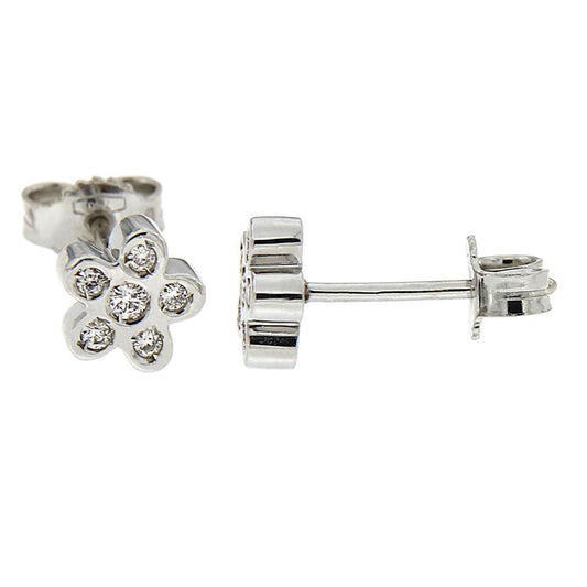 Orecchini Fiore con 12 Diamanti CT 0.14