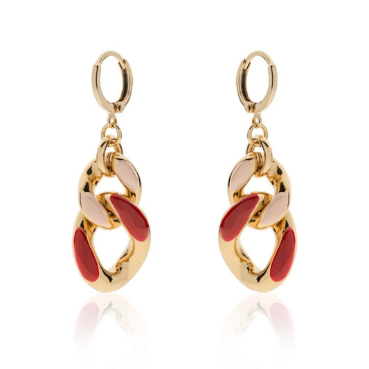 Orecchini groumette smalto bordeaux e beige