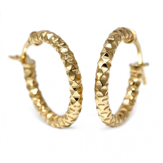 Orecchini in Argento Gialli 925 Diamantati cm 1.5