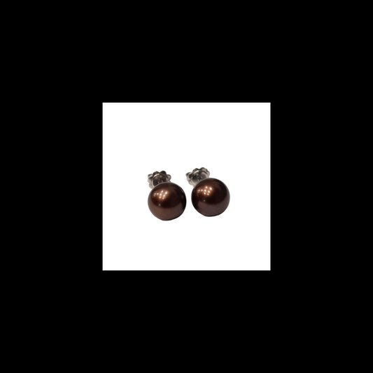 Orecchini in Oro bianco Con Perle Freshwater Grigie Ø 6,5/7mm