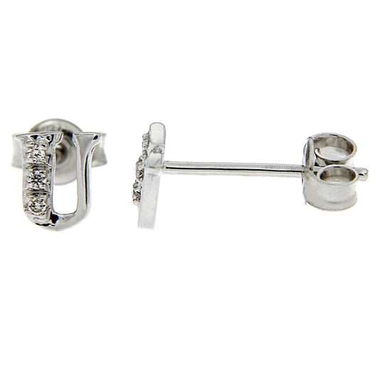 Orecchini Lettera U con 6 Diamanti CT 0.04