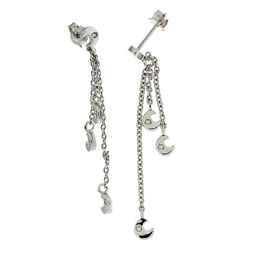 Orecchini Mezzaluna con Diamanti CT 0.08