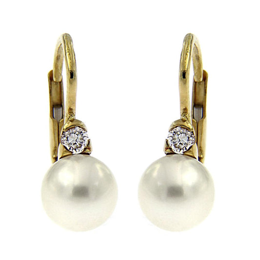 Orecchini Mikimoto con Perle 7,5/8 e Diamanti CT 0.16 - MN2WBT1