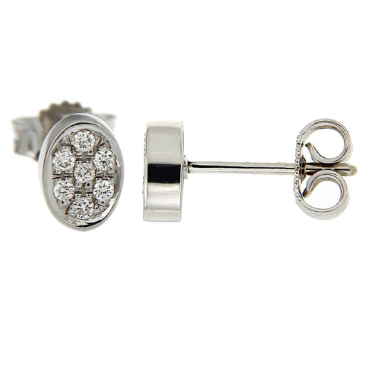 Orecchini Ovali con Diamanti CT 0.14