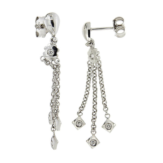 Orecchini Pendenti con Diamanti CT 0.16
