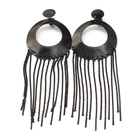 Orecchini Stile Etrusco con Pendenti in Argento 925 Brunito