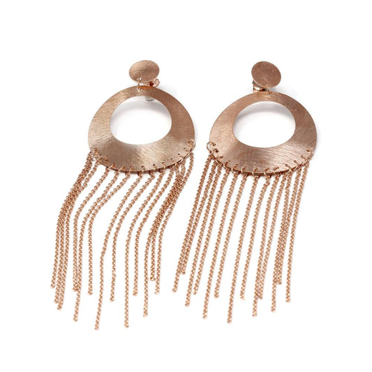 Orecchini Stile Etrusco con Pendenti in Argento 925 Rosa