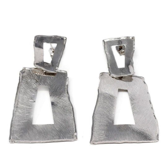 Orecchini Stile Etrusco Piatti in Argento 925