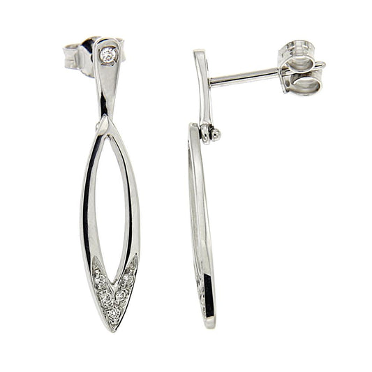 Orecchini Stilizzati con 12 Diamanti CT 0.12