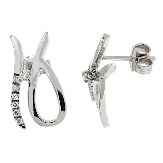 Orecchini Stilizzati con 14 Diamanti CT 0.18