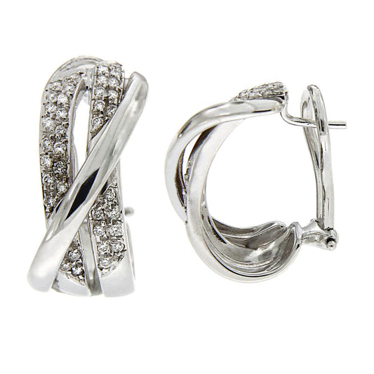 Orecchini Stilizzati con 72 Diamanti CT 0.44