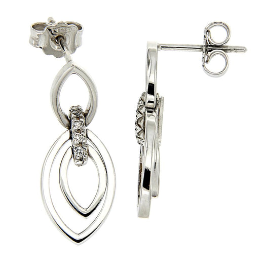 Orecchini Stilizzati con 8 Diamanti CT 0.06