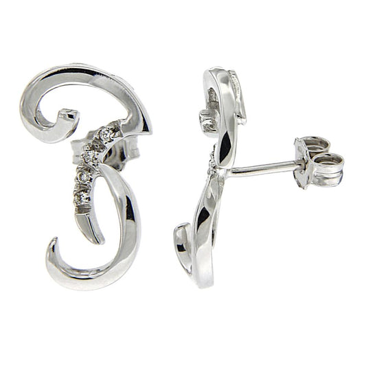 Orecchini Stilizzati con 8 Diamanti CT 0.08