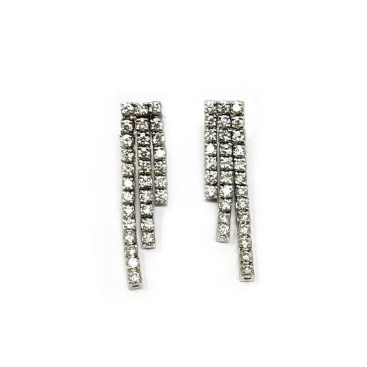 Orecchini Tennis 3 Fili con Diamanti CT 1.70 VVS1 F