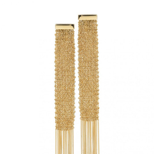 Orecchini Tessuto cm 6 in Argento 925 bagno oro Giallo