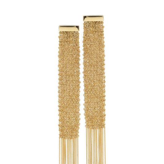 Orecchini Tessuto cm 8.5 in Argento 925 bagno oro Giallo