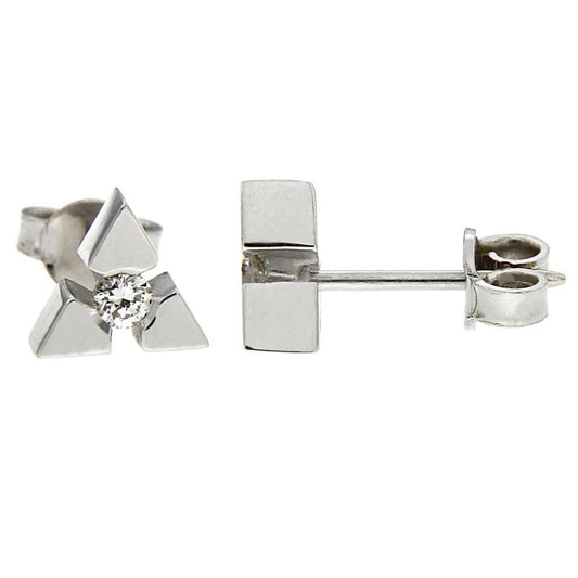 Orecchini Triangoli con 2 Diamanti  CT 0.18