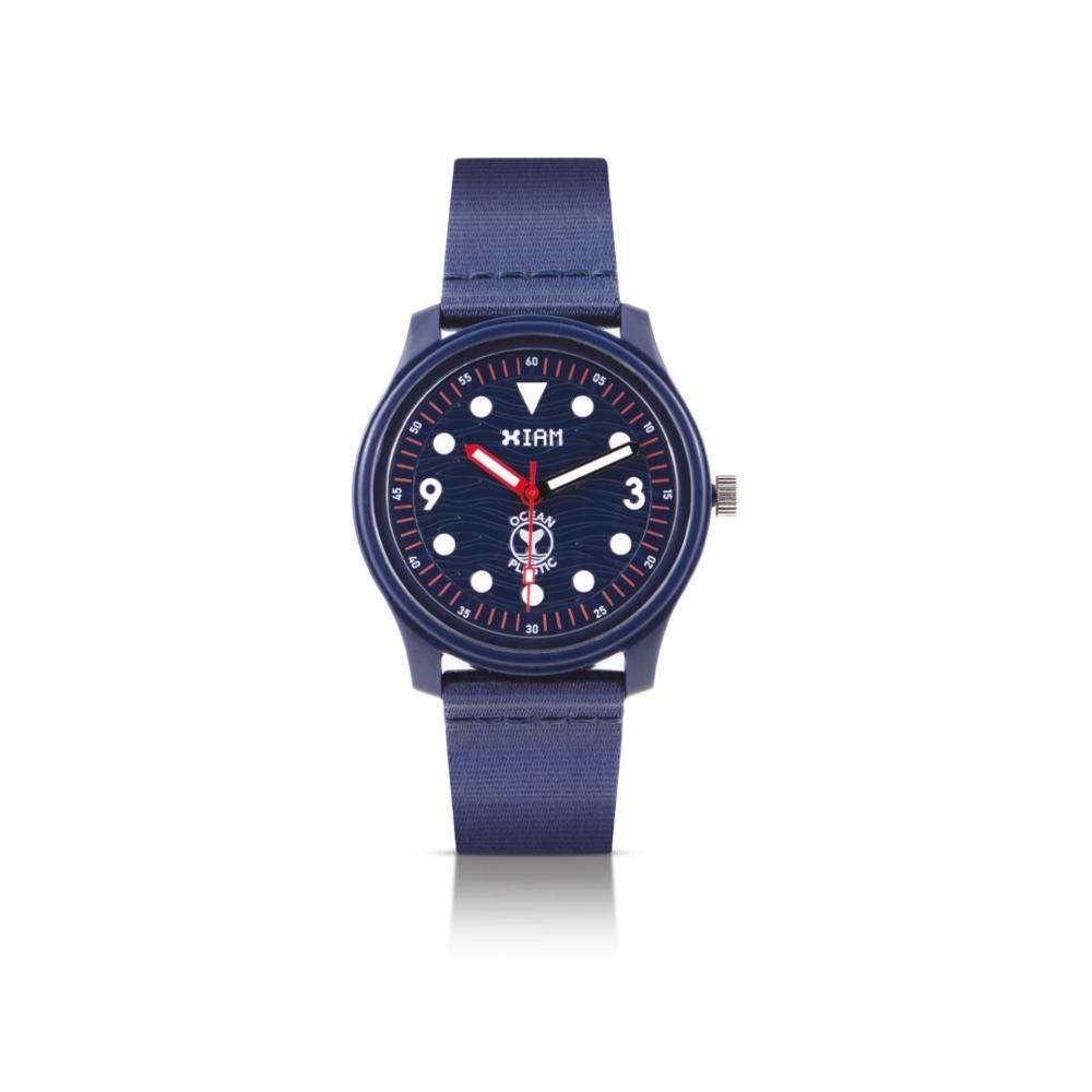 Orologio IAM in plastica riciclata cassa M – Cassa e cinturino blu