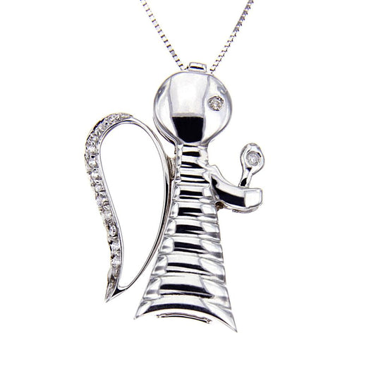 Pendente Angioletto con Diamanti CT 0.07
