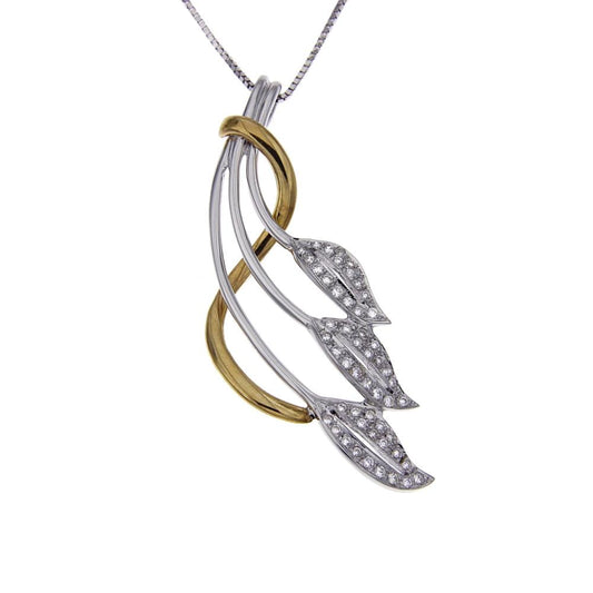 Pendente Bicolore con 52 Diamanti CT 0.40